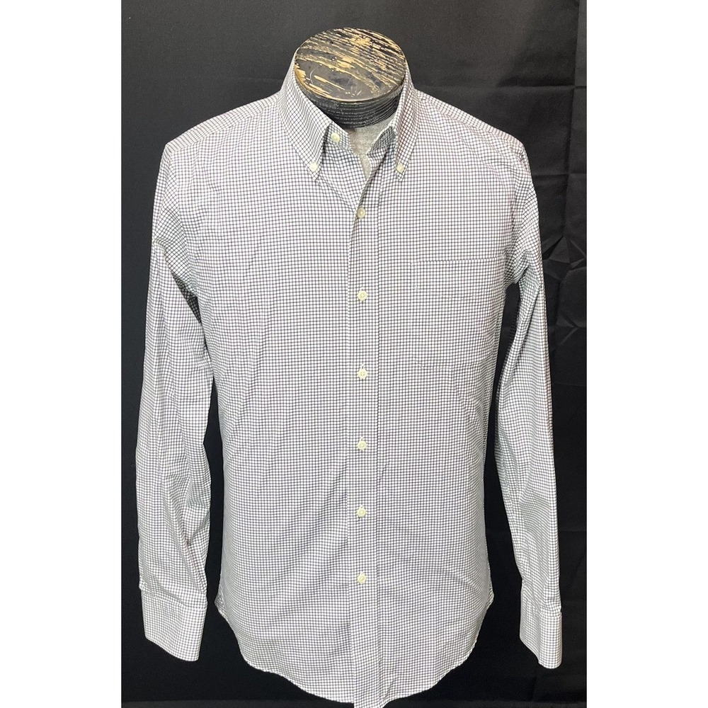 Lauren Ralph Lauren Shirt Mens 15 34/35 White Check Slim Fit Stretch Non Iron
